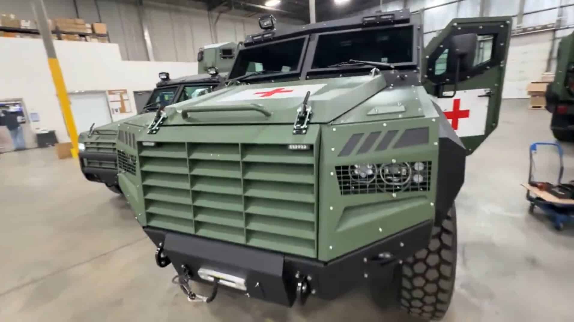 Senator armored ambulance. December 2024, Canada. Freeze frame from a video by Roshel